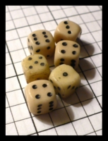 Dice : Dice - 6D - Set of 6 Milky White Glass Dice with Black Pips Ebay 2009